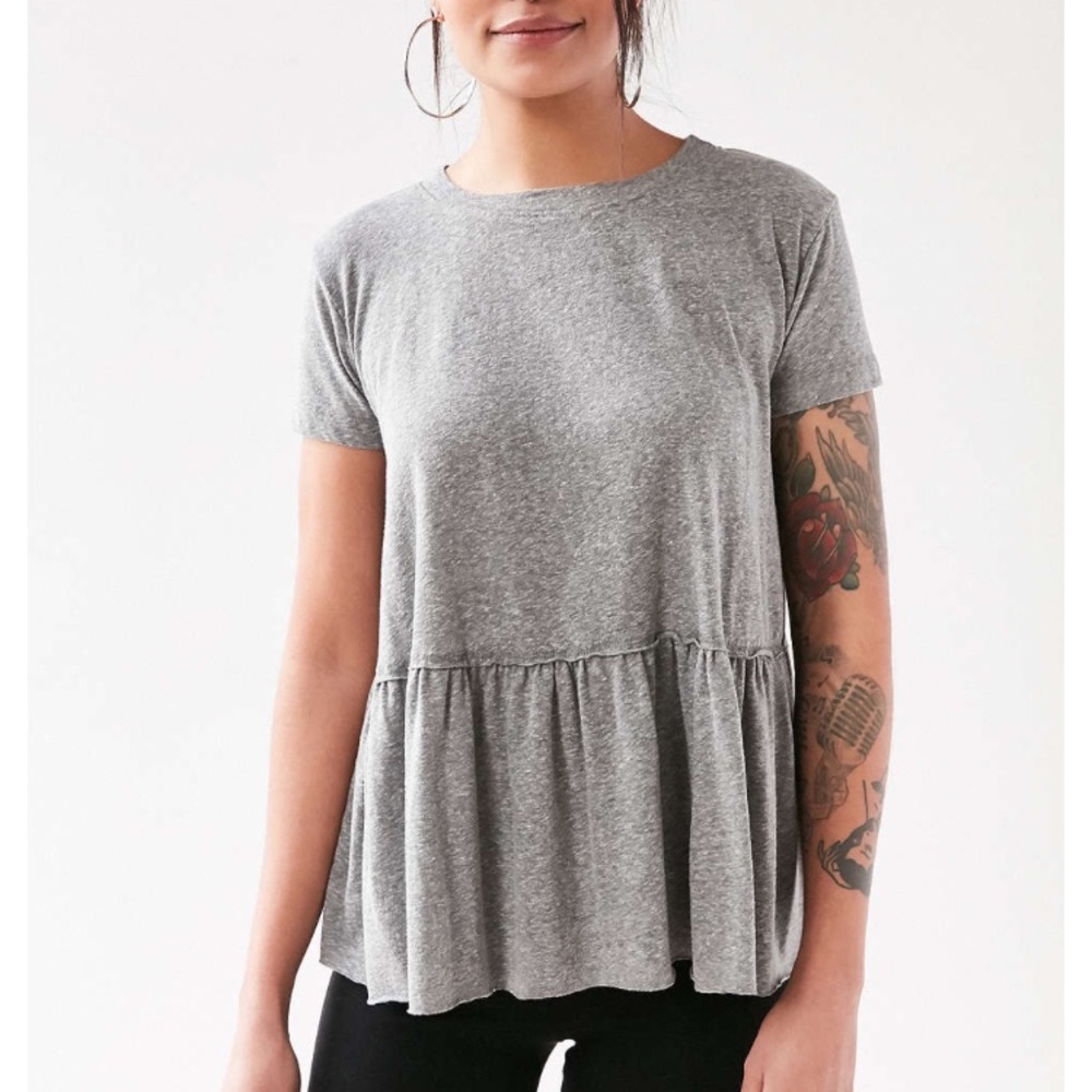 Truly Madly Deeply grey peplum tee